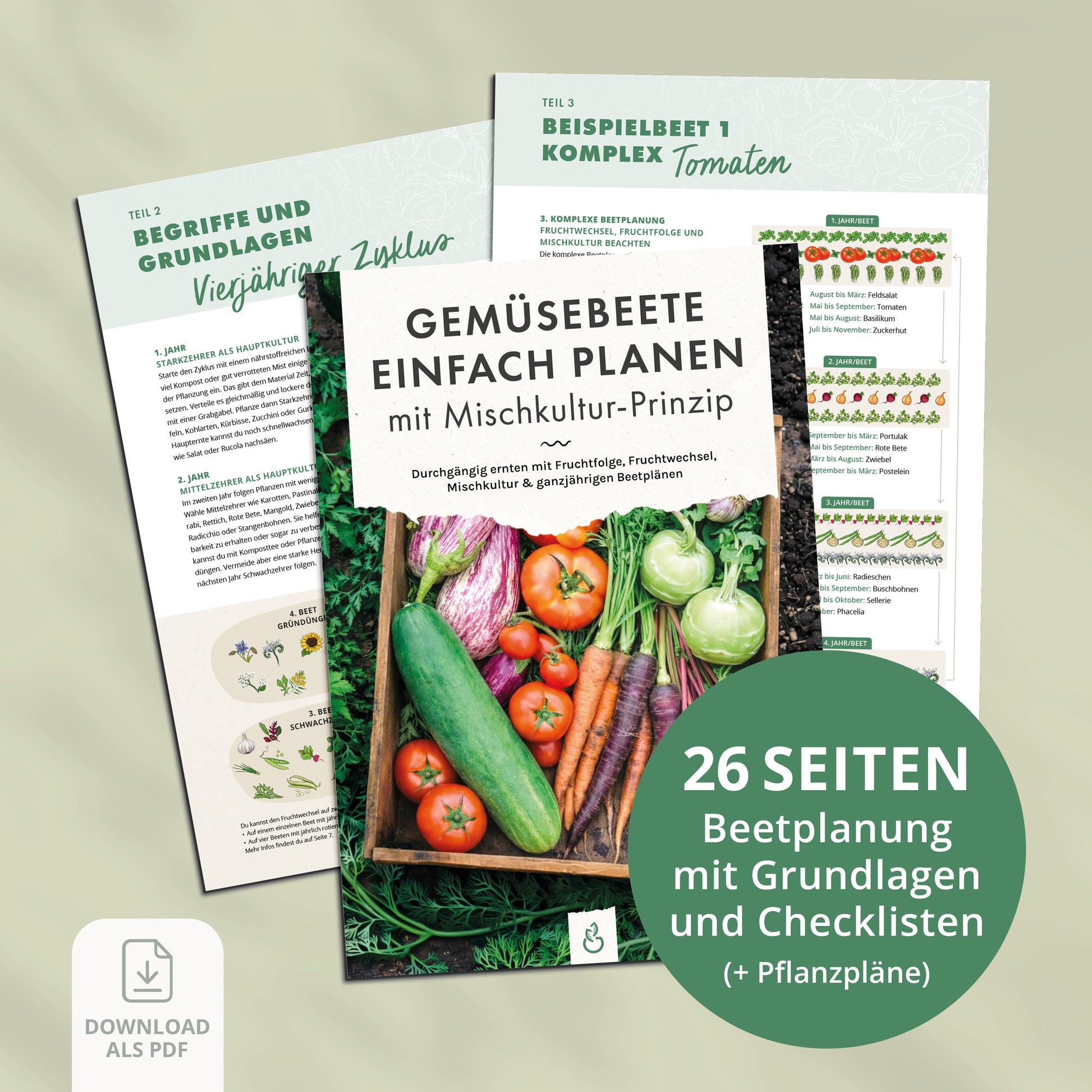 Planungshilfe für Gemüsebeete mit Mischkultur-Prinzip, Fruchtfolge und Pflanzplänen für den Gemüsegarten