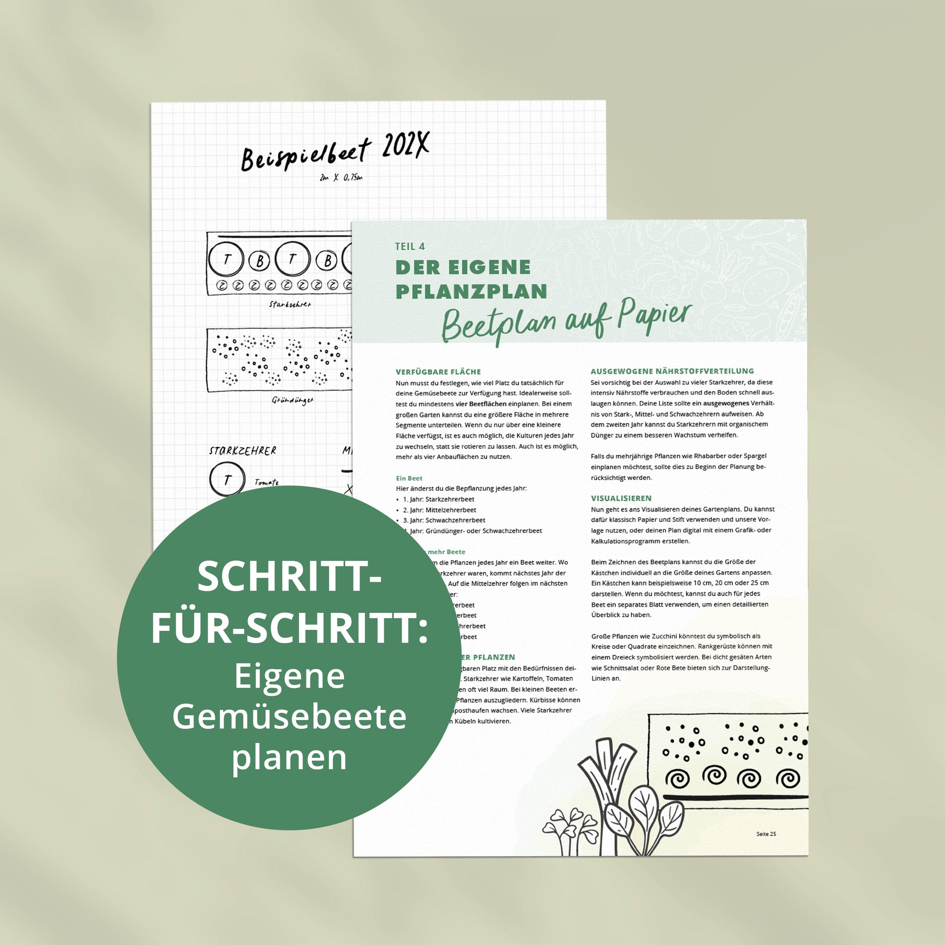 Schritt-für-Schritt-Anleitung zur Planung eigener Gemüsebeete mit Beetplan, Fruchtfolge und Mischkultur auf Papier